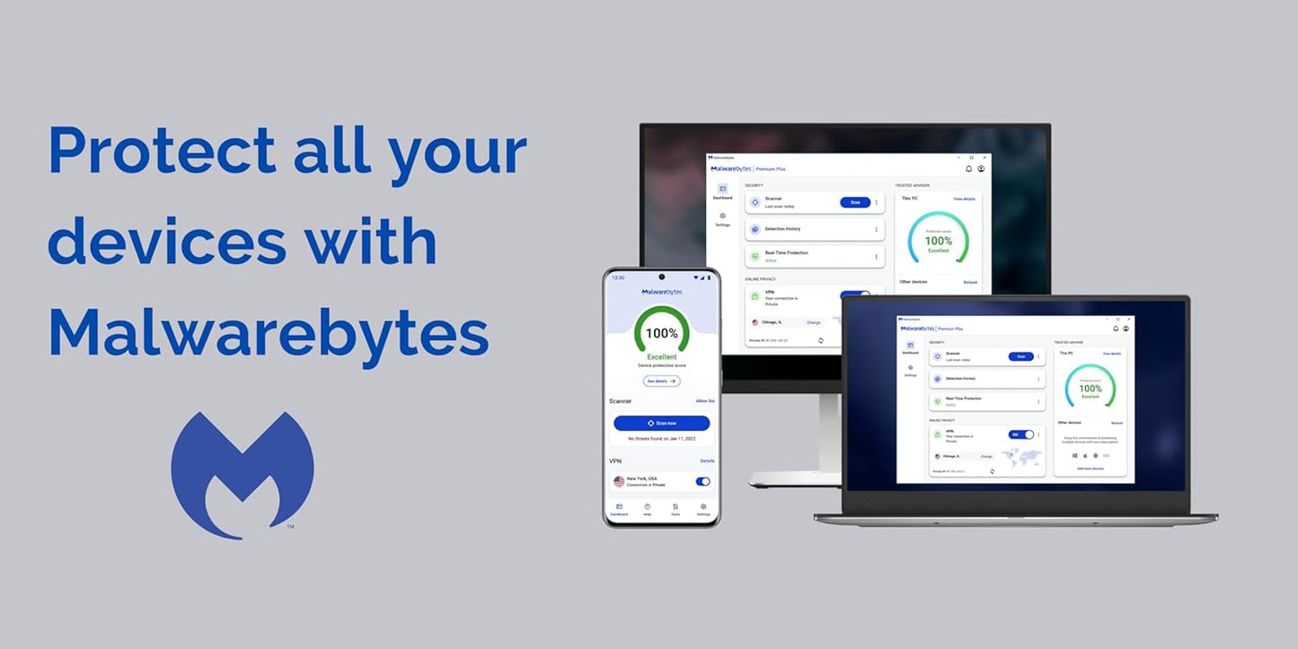 Malwarebytes Premium | 1 Year, 5 Device | Windows, Mac OSChrome