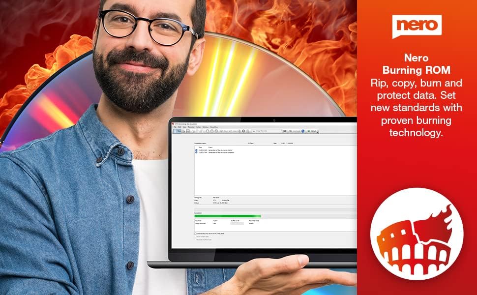 Nero Burning ROM 2026 – Pro CD DVD Burning Software for Music and Data | Burn Copy Rip and Archive Your Files | Secure Disc Burner with Encryption | Lifetime License for 1 PC