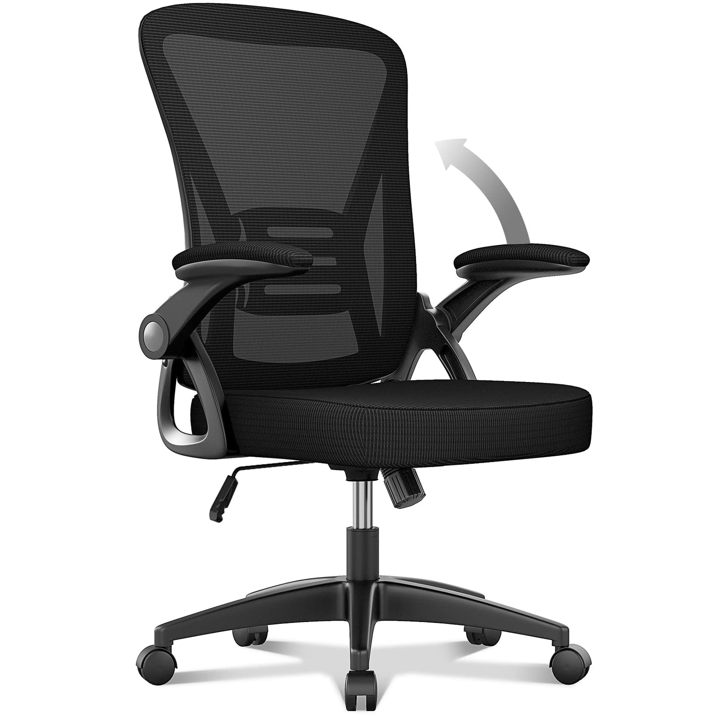 Edugie Ergonomic Office Chair – Flip-Up Arms, Lumbar Support & Swivel Seat