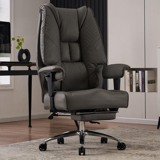 Edugie High-Back PU Leather Office Chair – Adjustable Arms & 400 lbs Support