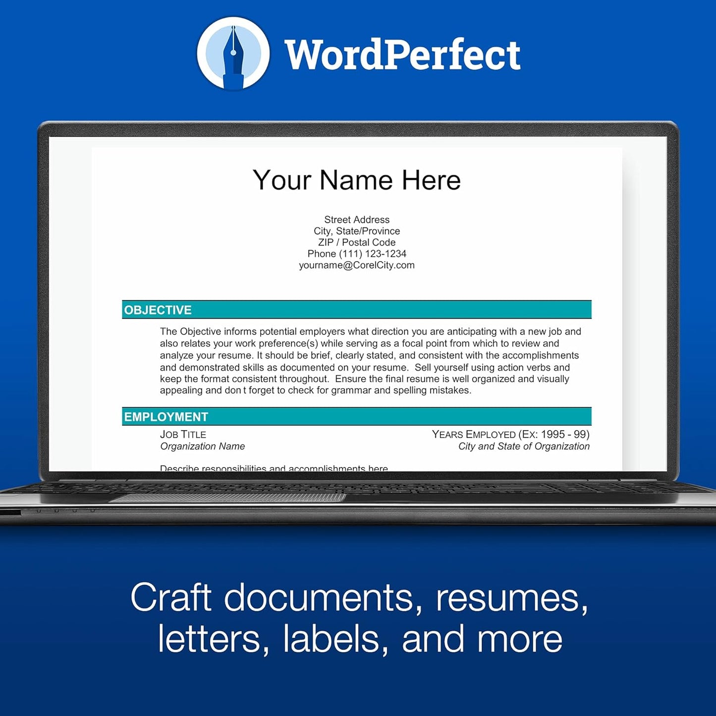 Corel WordPerfect Office Home & Student – Complete Office Suite with Word Processing, Spreadsheets & Presentation Tools (PC Disc)