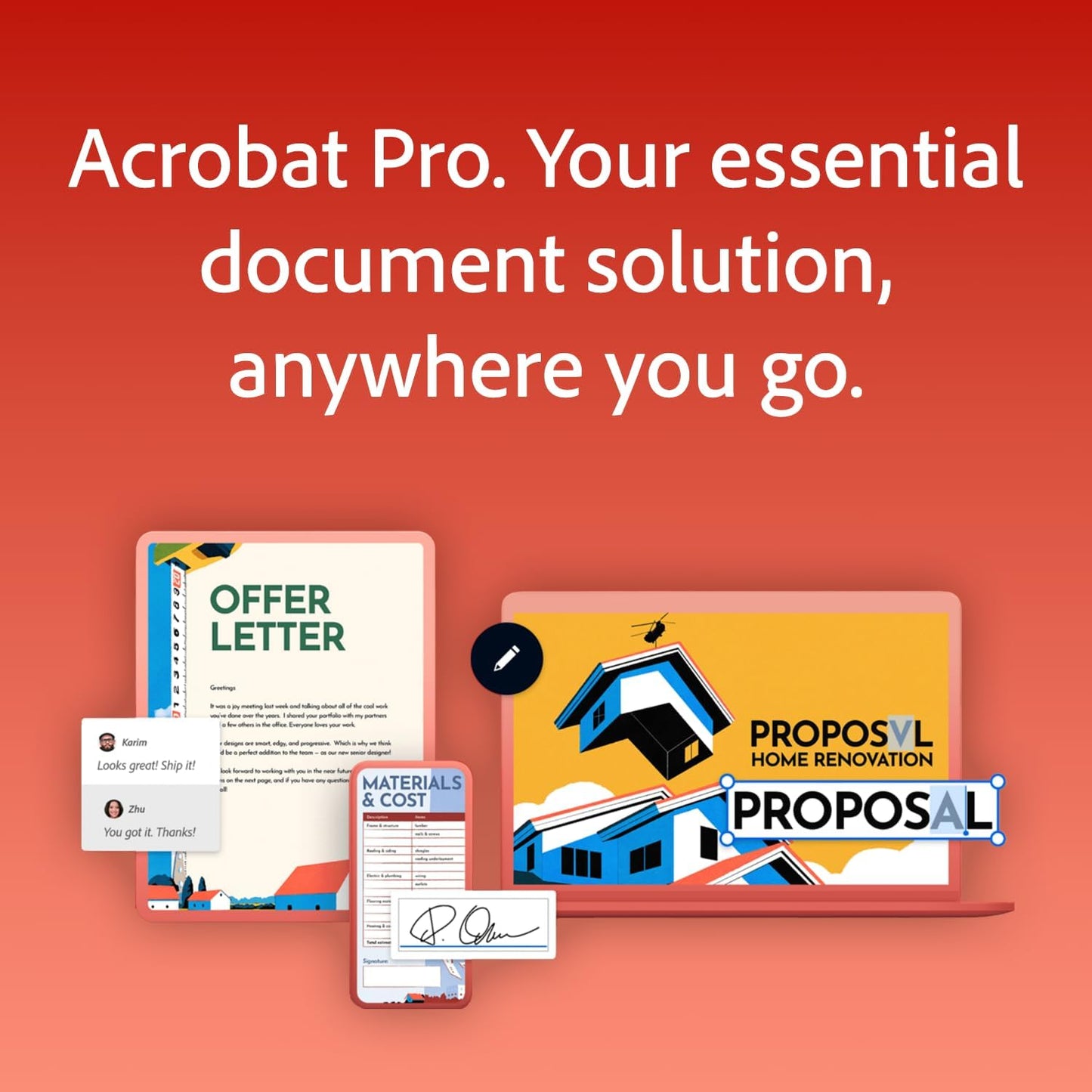 Acrobat Pro | All-in-One PDF Solution for Editing, Converting & E-Signing | Activation Required | PC/Mac