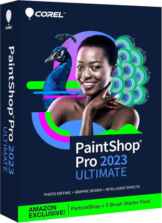 Corel PaintShop Pro 2023 Ultimate | Powerful Photo Editing & Graphic Design Software + Creative Suite | ParticleShop + 5 Brush Starter Pack